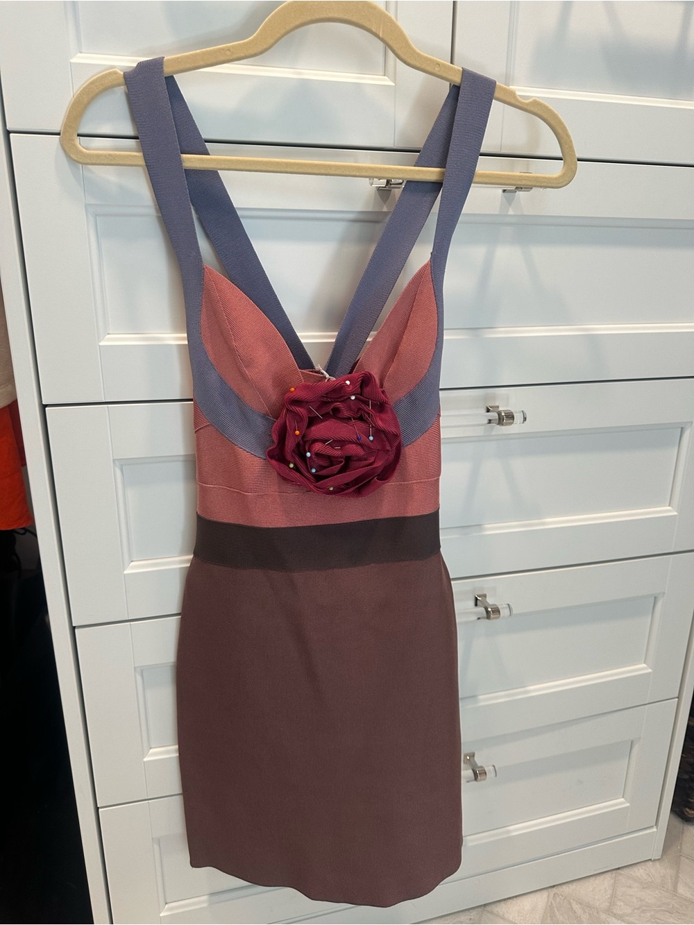NWT Hervé Léger colorblock bandage mini dress size S - Picture 2 of 2